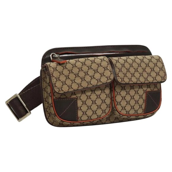 CELINE Macadam Canvas Waist bag Beige Auth 116327 - Picture 1 of 16